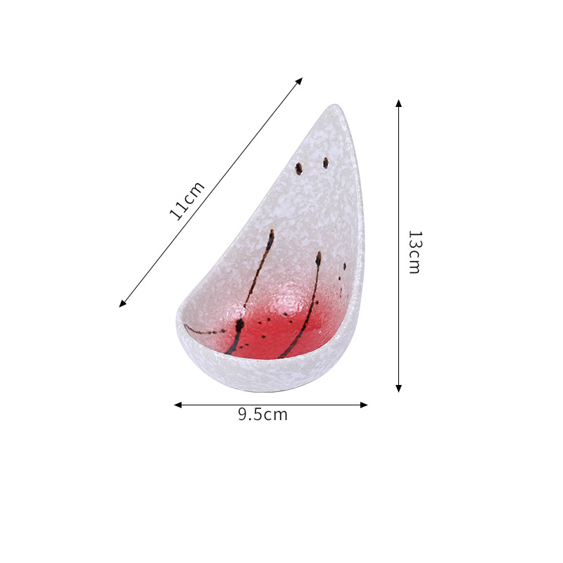 Kreatywny półksiężyc półmisek ornament japońnarty styl restauracja zimne dania naczynie na sos sojowy domowa ceramika zastawa stołowa zdobione: C