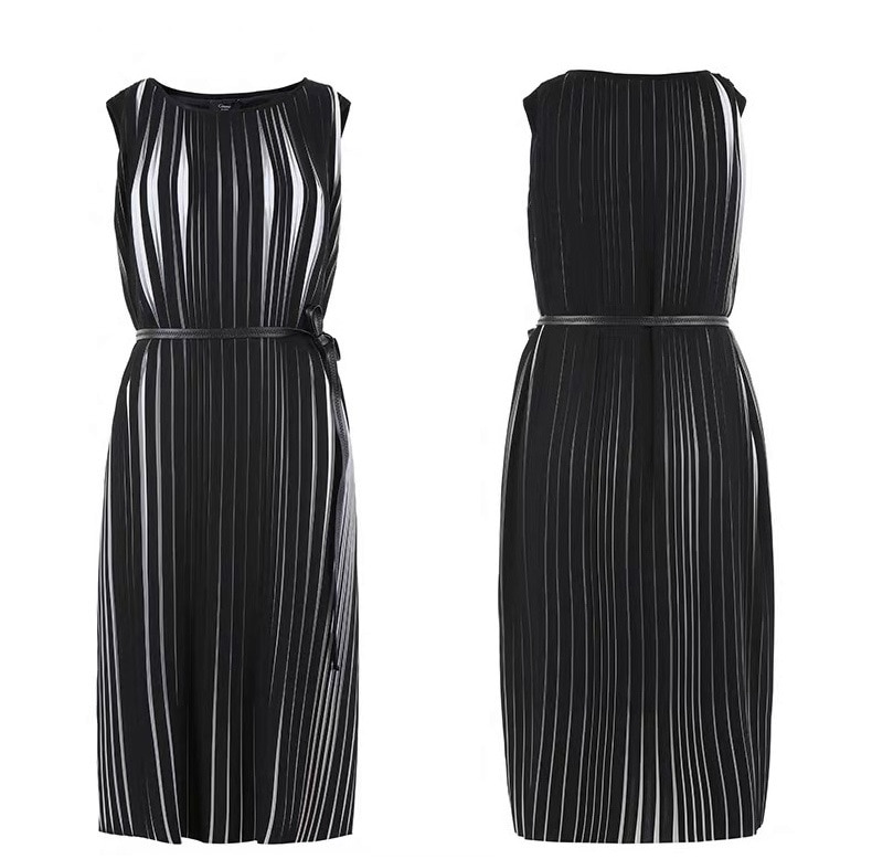 Sort hvid flæser plisseret chiffon stof solid kjole tøj materialer ,150 cmx 100cm