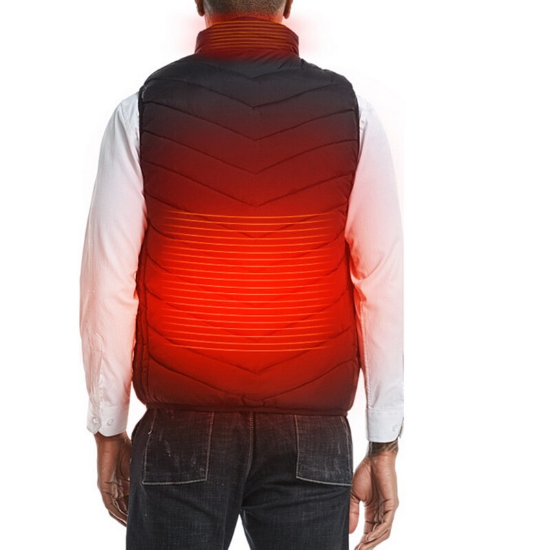 Mannen Outdoor USB Verwarming Elektrische Vest Winter Mouwloze Verwarmde Jas Koude-Proof Verwarming Kleding Security Intelligent Vesten