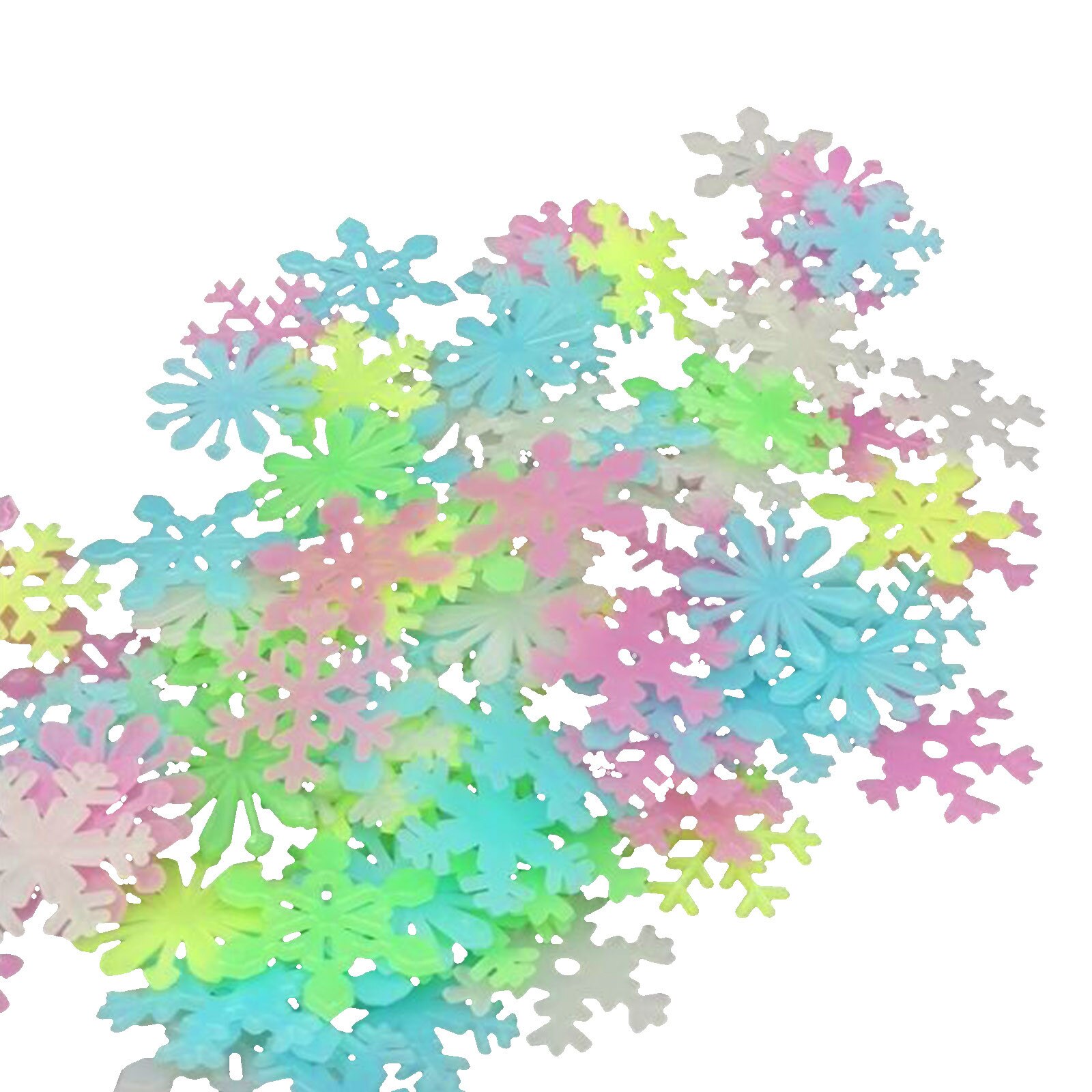 Window Decorations Kids Bedroom Fluorescent Glow In The Dark Snowflake Luminous Star Wall Stickers Christmas #50: Multicolor 