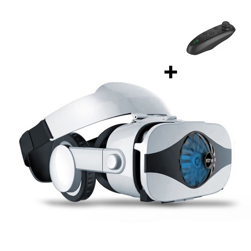 3D VR Glasses Helmet VR Glasses Virtual Reality Headset For IOS Android Smartphone Goggle 3D Lenses Wite Control handle: Black handle