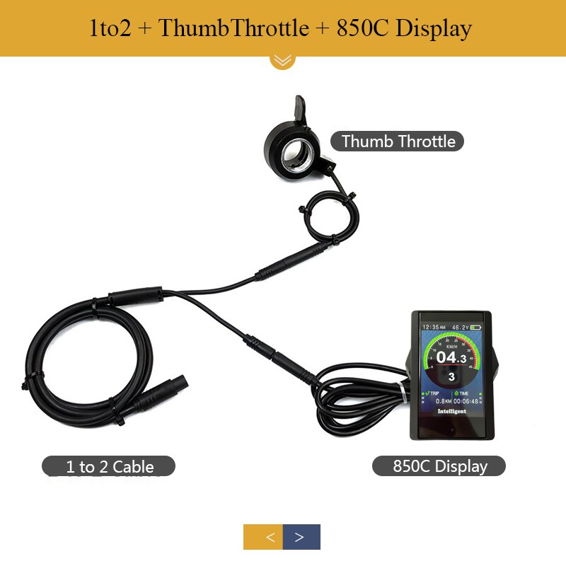Tongsheng TSDZ2 6PIN Electric Bike 850C LCD Colour Screen Display For 250W 350W 500W Tongsheng Mid Drive Motor Conversion kit