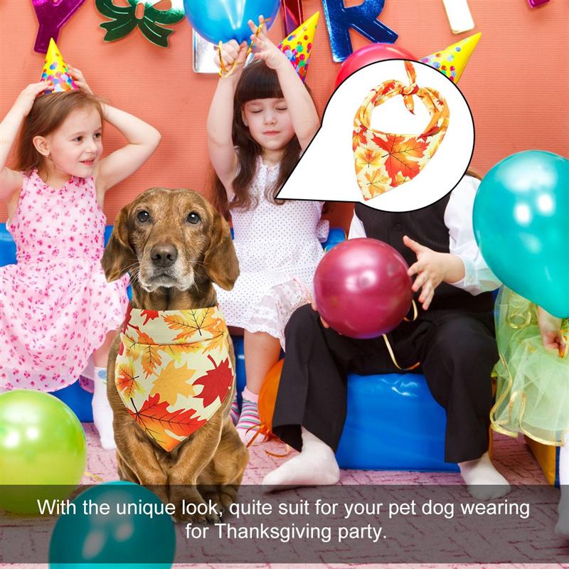 1pc Pet Dog Bib Soft Printed Dog Saliva Towel Pet Triangular Scarf for Thanksgiving Dogs Party Cat