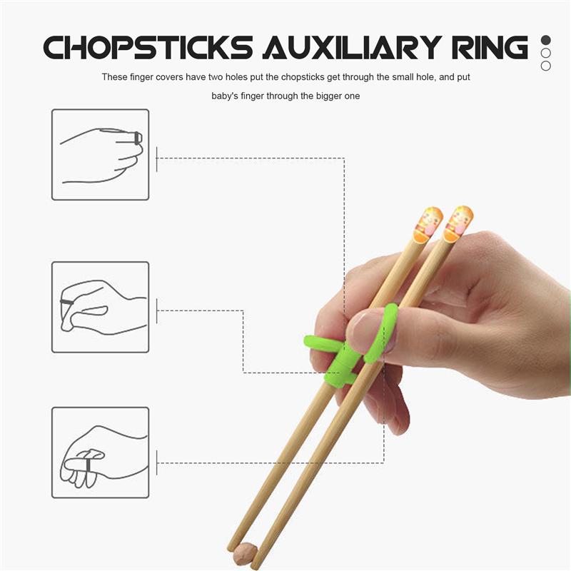18 Pcs Kids Chopsticks Learning Ring Silicone Training Chopstick Helper Rings Practice Chopsticks Accessories Plastic Ring Cover