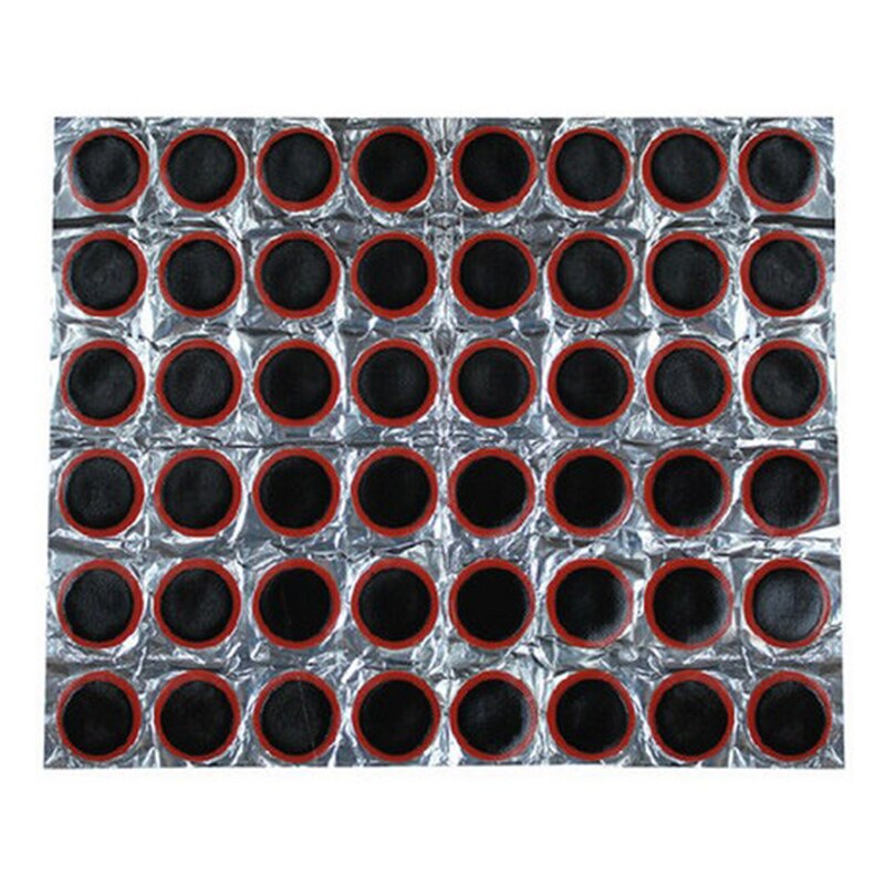 48 PCS 25mm Round Rubber Bicycle Tire Patch Cycle Repair Tools Cycling Bike Tire Tyre Inner Tube Puncture Repair Tools Kit