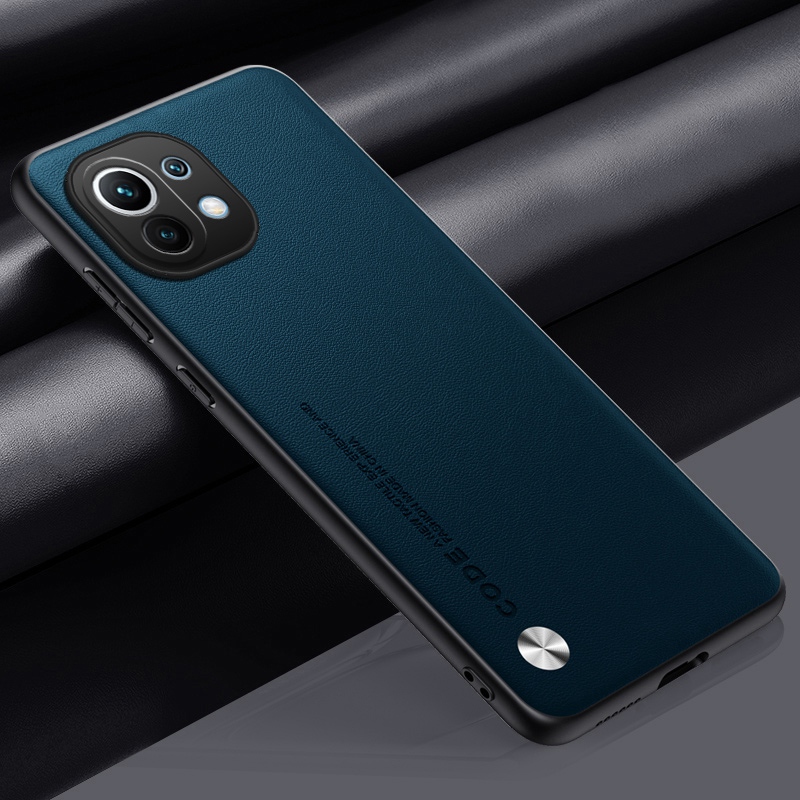 Luxury Leather Case For Xiaomi Mi 11 Lite 5G NE 11T Pro Mi11 Back Cover Silicone Protection Phone Case For Xiaomi Mi 11i 11 i: Plastic / black