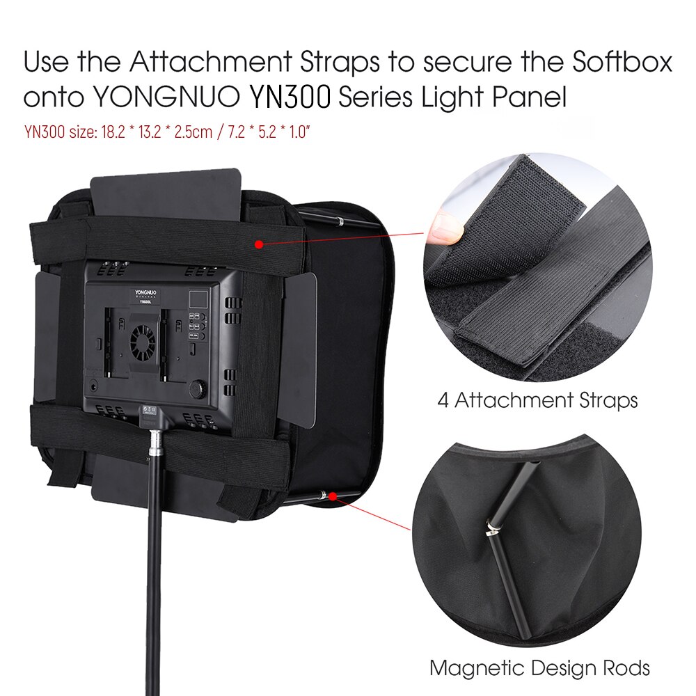 SB600 Foldable Studio Softbox Diffuser for YONGNUO YN600L II YN600S YN600RGB YN600AIR YN900 LED Video Light Panel & Similar