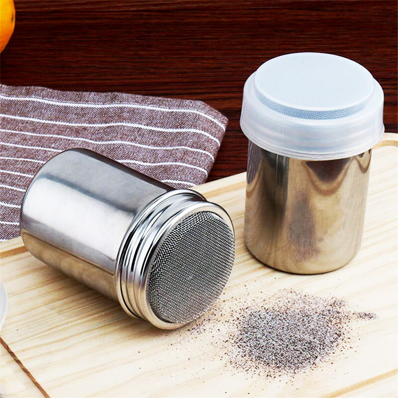 1PC Stainless Steel Coffee Shaker with Lid Filter Chocolate Sugar Cocoa Flour Sugar Cinnamon Sifter Sieve Kitchen Tools Gadget