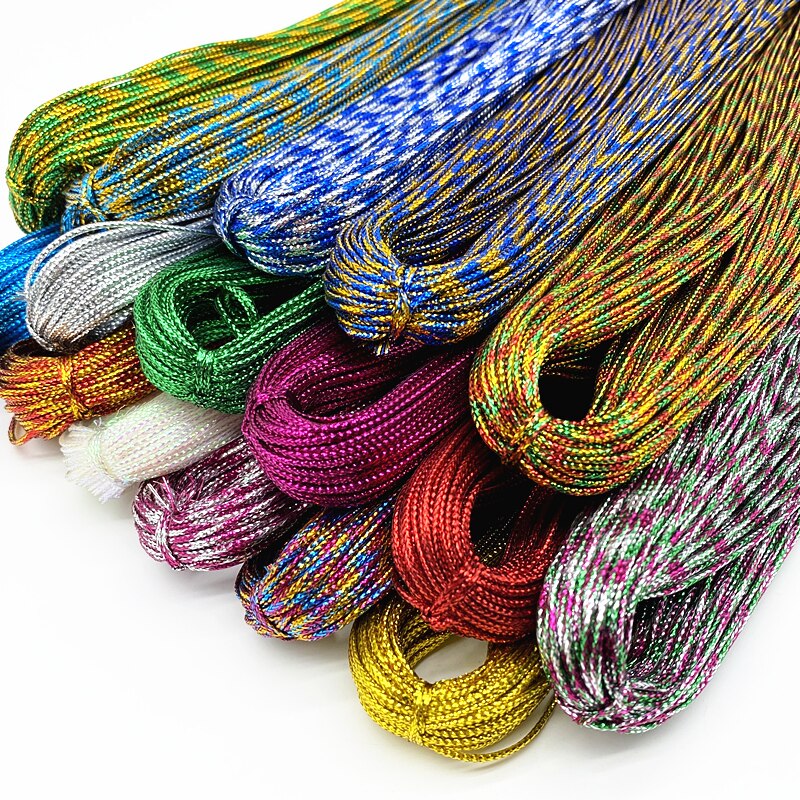 Ficelle dorée de 10 yards, ruban pour emballage de mariage et noël, corde décorative pour bricolage artisanal, fournitures de fête