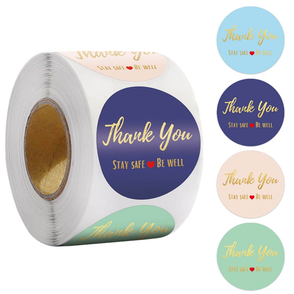 500Pcs 1.5Inch Ronde Dank U Label Stickers Papier Hart Jaar Verpakking Wedding Party Decor Handgemaakte Briefpapier Stickers: 1inch-B