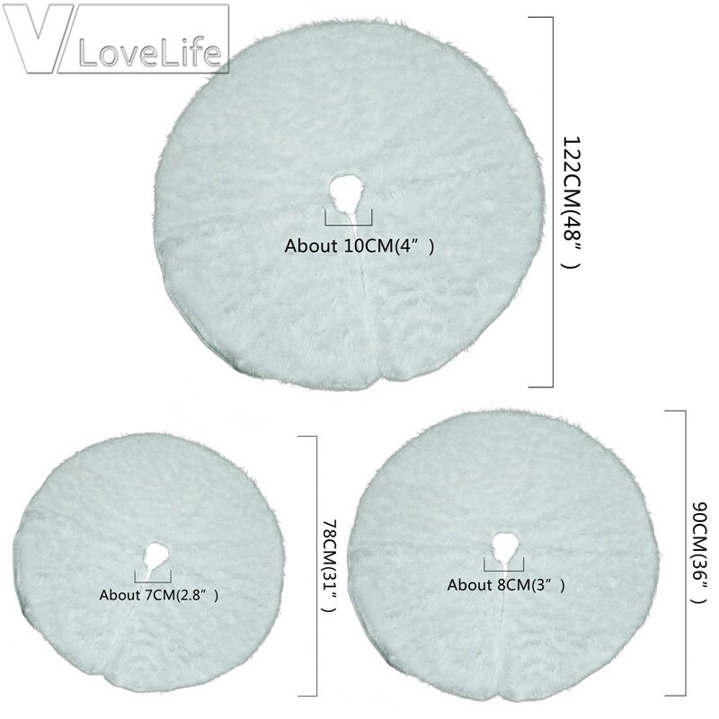 1PC Witte Kerstboom Rok Tapijt Mat Schorten Bont Decoraties Voor Huis Natal Boom Rokken Jaar Decoratie jaar