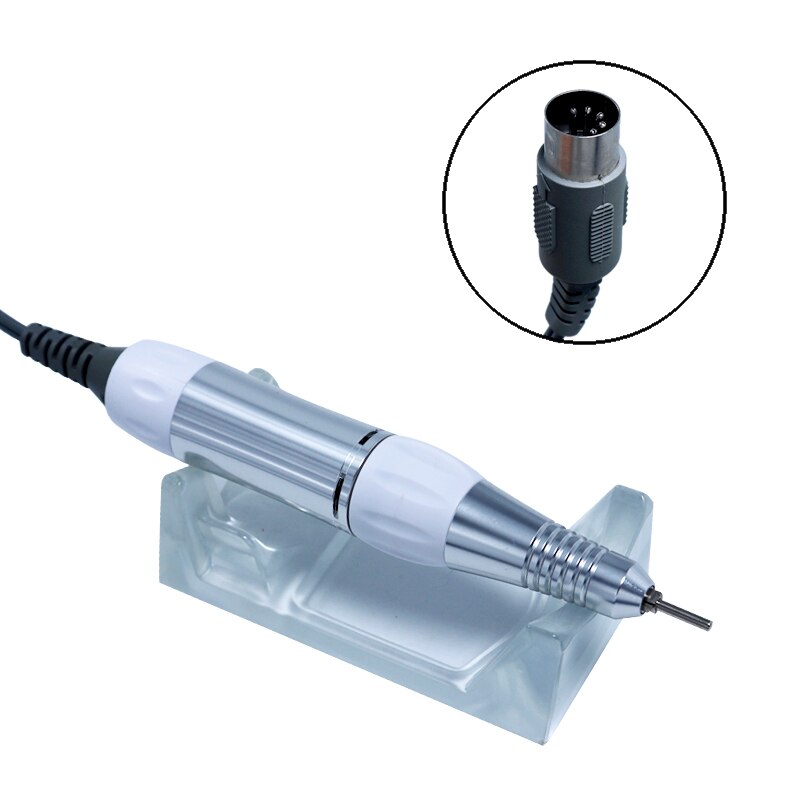 30000RPM Electric Nail Boor Handvat Handstuk DC 12V E Bestand Grind Machine 5 Pin Manicure Tool Nail Art accessoires 5-pin plug: WHITE