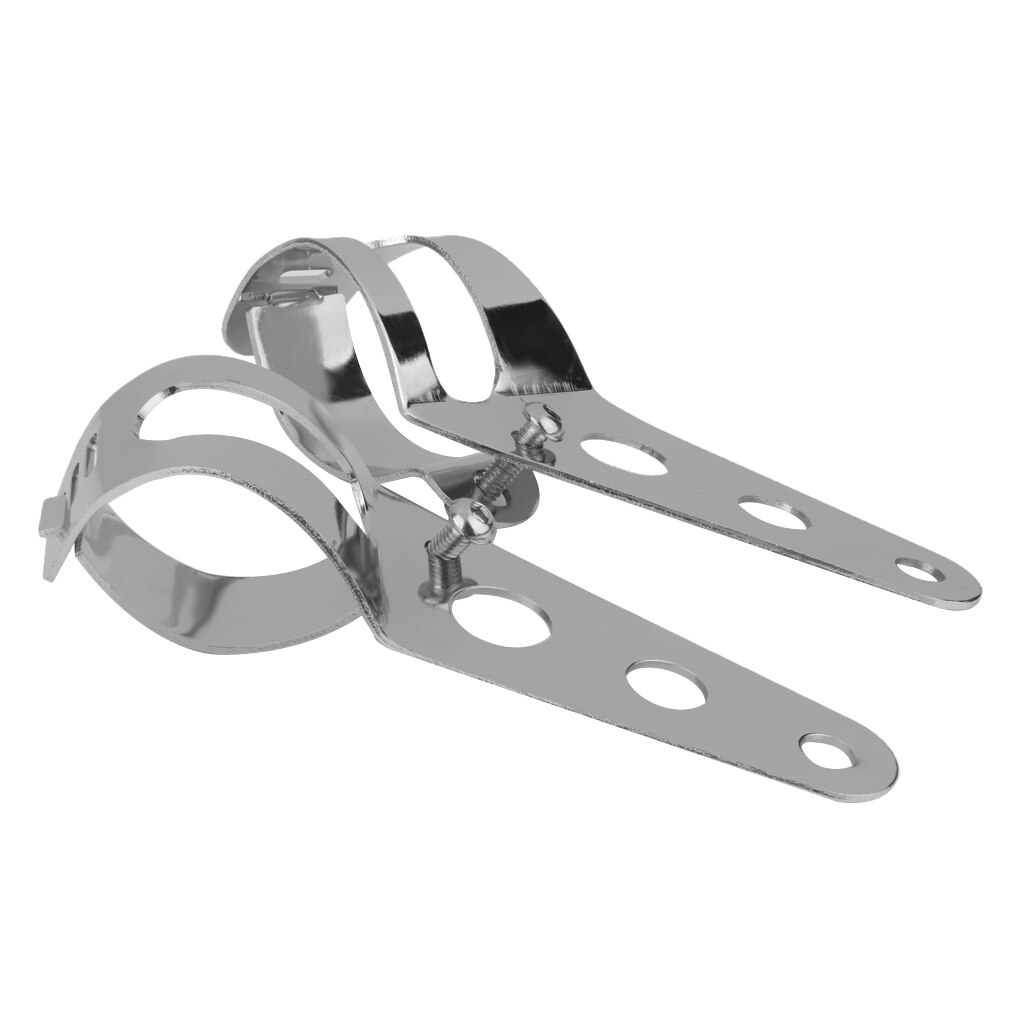 Paar 35mm-43mm motorfiets chromen houder koplamp montagebeugels ondersteuning