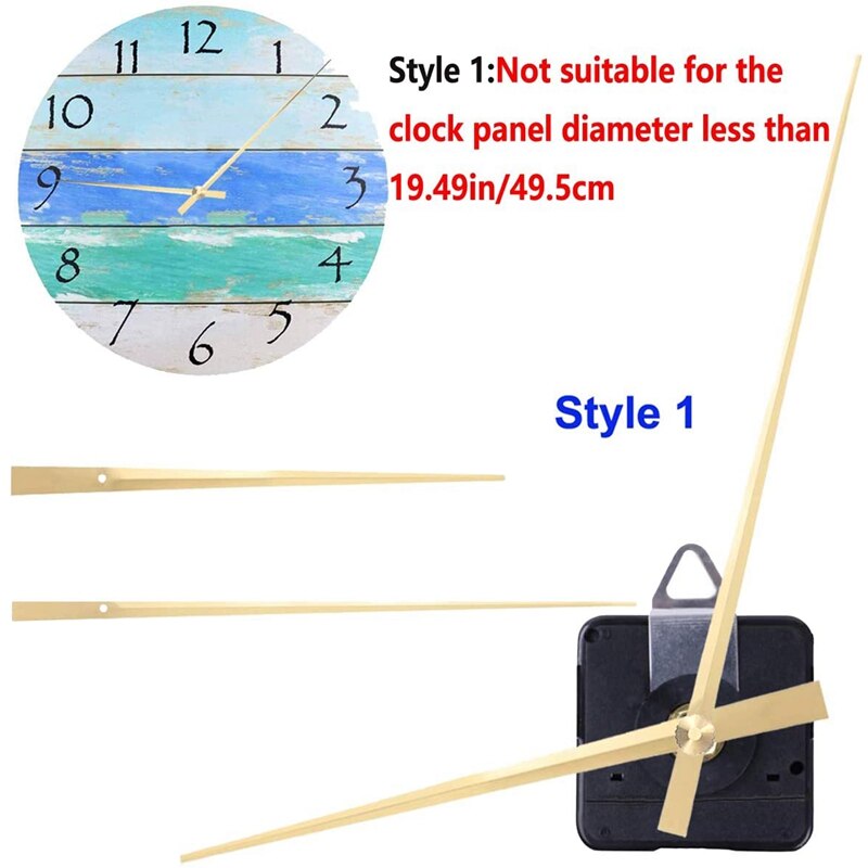 High Torque Long Shaft Quartz Movement with 3 Different Pairs of Hands DIY Clock Repair Kit Mechanism Replacement 31Mm