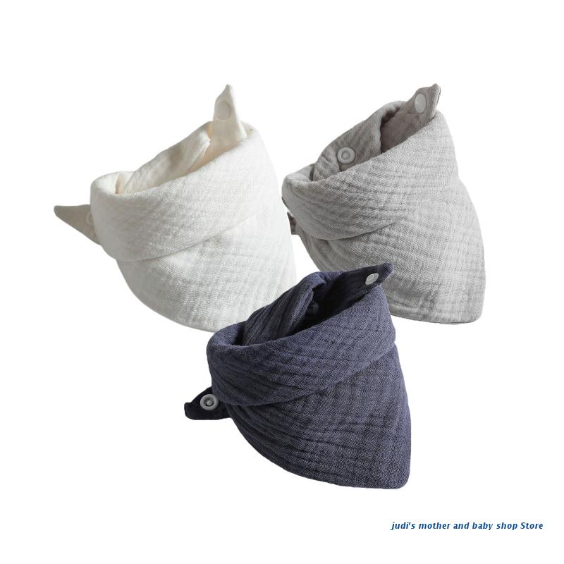 67JC 3 Pcs Babyvoeding Kwijlen Slabbetjes Speeksel Handdoek Driehoek Sjaals Bandana Zachte Katoenen Slabbetjes Verstelbare Drukknoop Burp Doek voor: 2