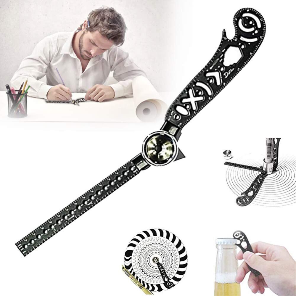 Multifunction Ruler Opener Mini Compass Protractor Combo-Circles Drawing The Most Versatile and Portable Tool