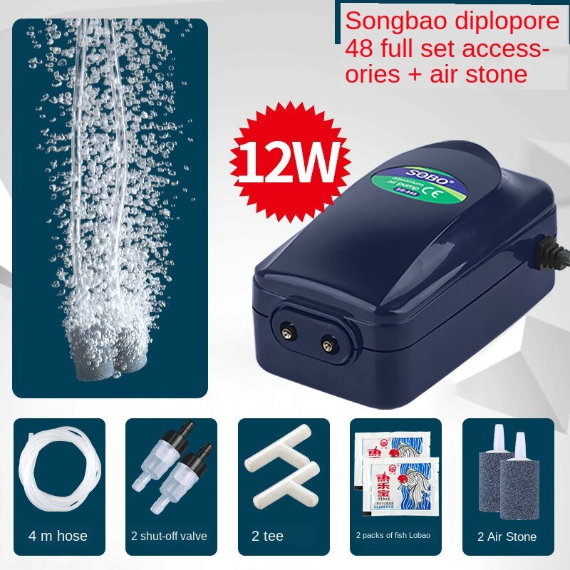 Regulating Fish Tank oxygen-increasing pump mute machine small oxygen-making machine for fish farming aquarium air pump: 848  and gift1