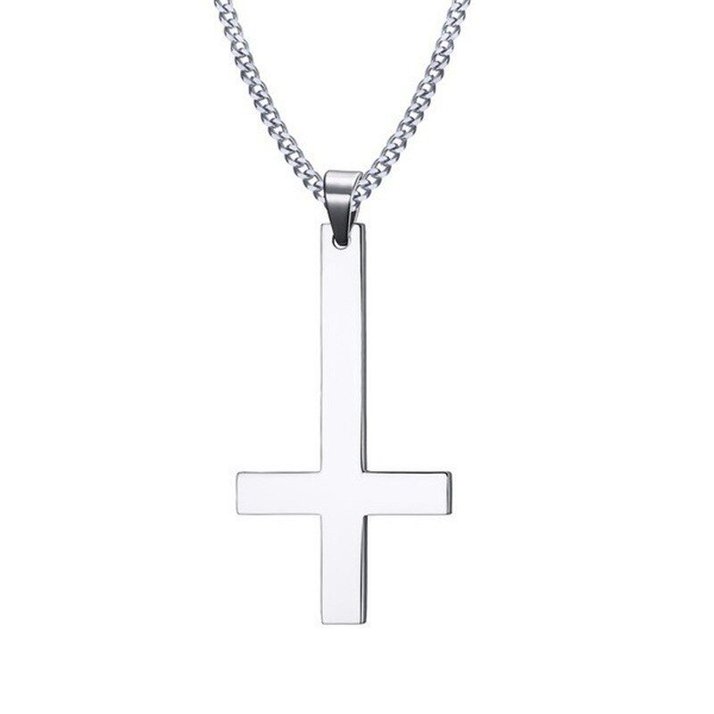 Mandlig sort forgyldt st peter's inverterede kors vedhæng halskæde til mænd rustfrit stål choker crux de sanctus petrus smykker