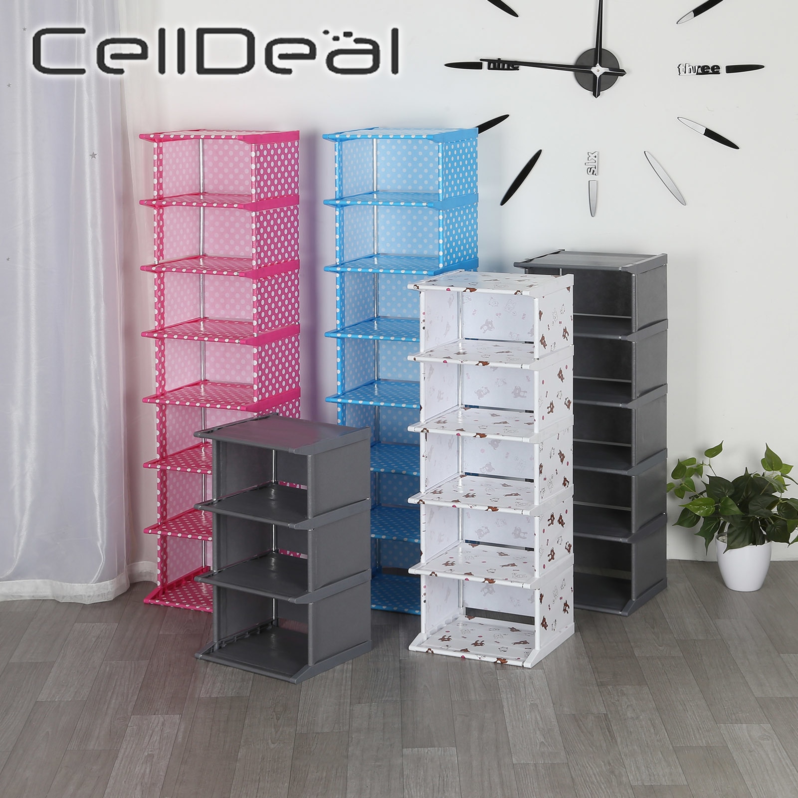 CellDeal 4/6/8 Layer Useful Shoe Rack DIY Easy Assembly Shoes Storage Cabinet Dustproof Moistureproof Shoe Shelf Large Capacity
