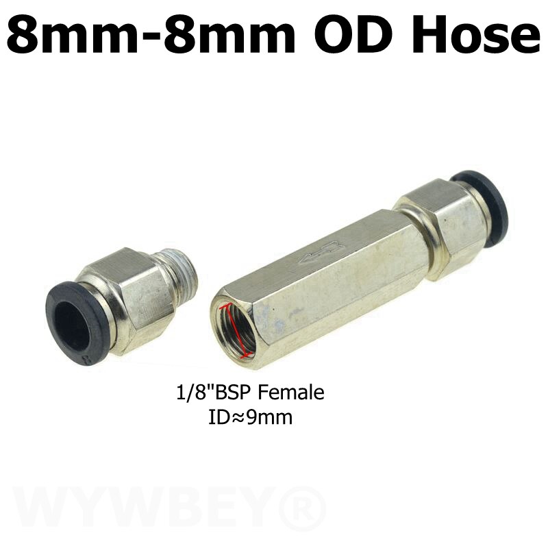 Pneumatisk backventil 6mm 8mm 10mm 1/4 od slang envägsventil luftgas enkelvägs mässingsventil luftkompressor rörkopplingsadapter: Cv-svart-pc -8mm