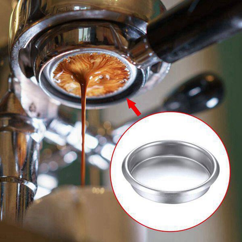 Koffiezetapparaat Borstel Met Lepel & 58Mm Rvs Backflush Insert Metalen Blind Filter & Hout Koffie Reinigingsborstel