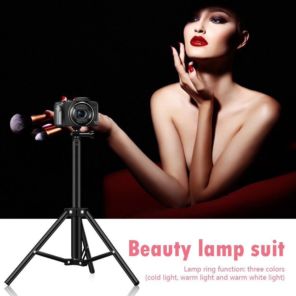 10 inch LED Selfie Ring Light USB Dimmable Phone Ring Lamp with Tripod Stand for Makeup Live Studio