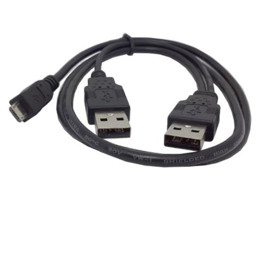 Supply Black White 0.6M USB 2.0 mobile hard disk cable cable dual USB-A male to Micro Mini USB A B C male with power supply