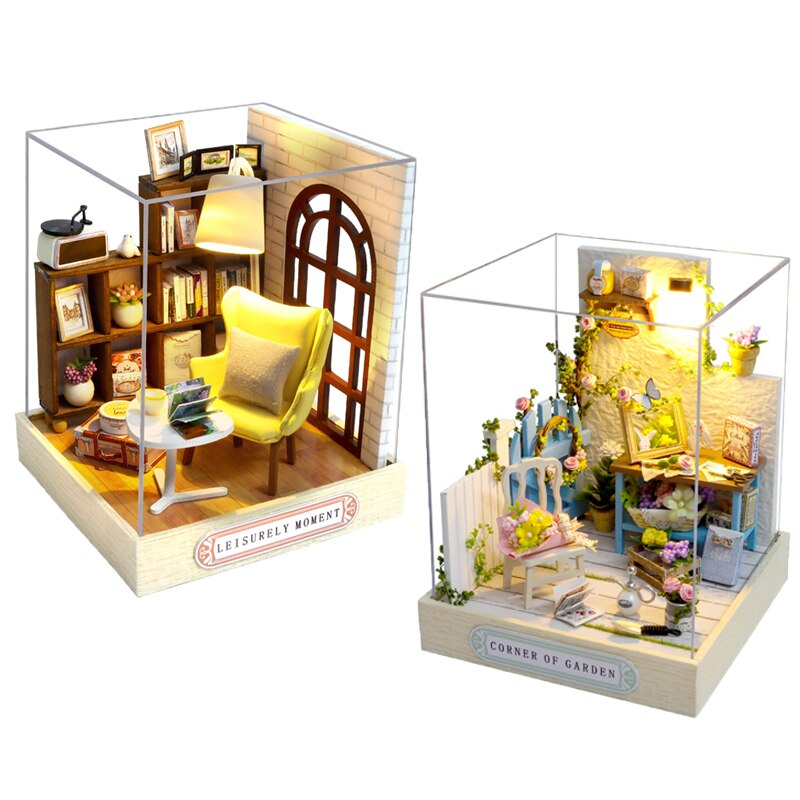 CUTEBEE Doll House Miniature DIY Dollhouse with Wooden House Furniture Toys for Children Birthday Z07: AD