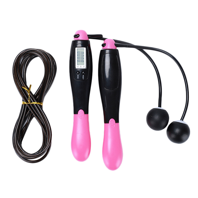 Cordless Jump Ropes with Counter Digital Skipping Rope Smart Jump Rope with 4 Modes Fitness Body Building Exercise Rope: Pink Dual-use