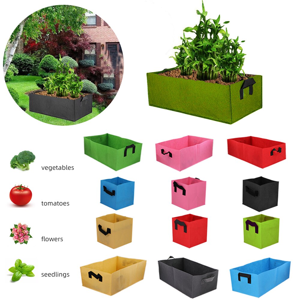 Tuin Vierkante Stof Groeien Zakken Economische Planter Potten Met Handvatten Tuin Planten Containers Voor Bloemen Plantaardige Plant Groeit