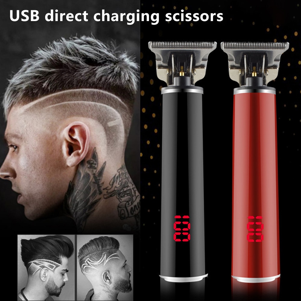 retro USB Aufladbare Haar Trimmer kabellos Barbier Carving Haar Haarschneidemaschine Große Energie Geräuscharm T9 Haar Schneiden Für Art Erwachsene