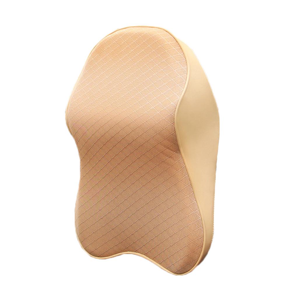 Cars Seat Headrest Pad Memory Cotton Foam Pillow Head Neck Rest Travel Support Breathable Mesh Memory Foam Car Seat Neck Pillow: Beige