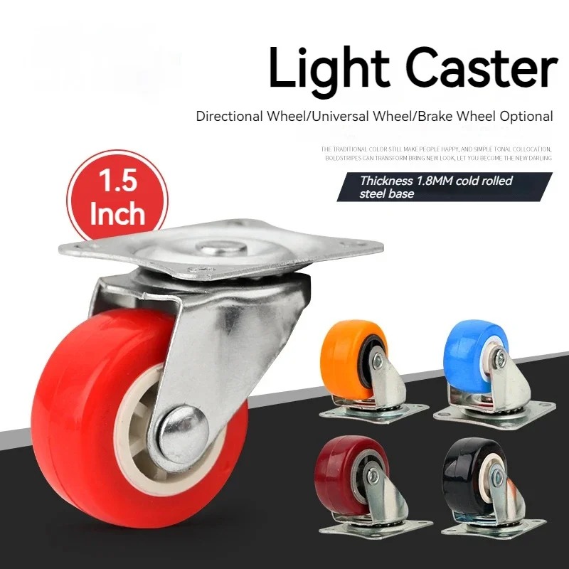 4/8 Stuks Meubels Caster 1.5 "Zachte Rubberen Universele Wiel Zwenkwiel Roller Wiel Voor Platform Trolley accessoire Meubels