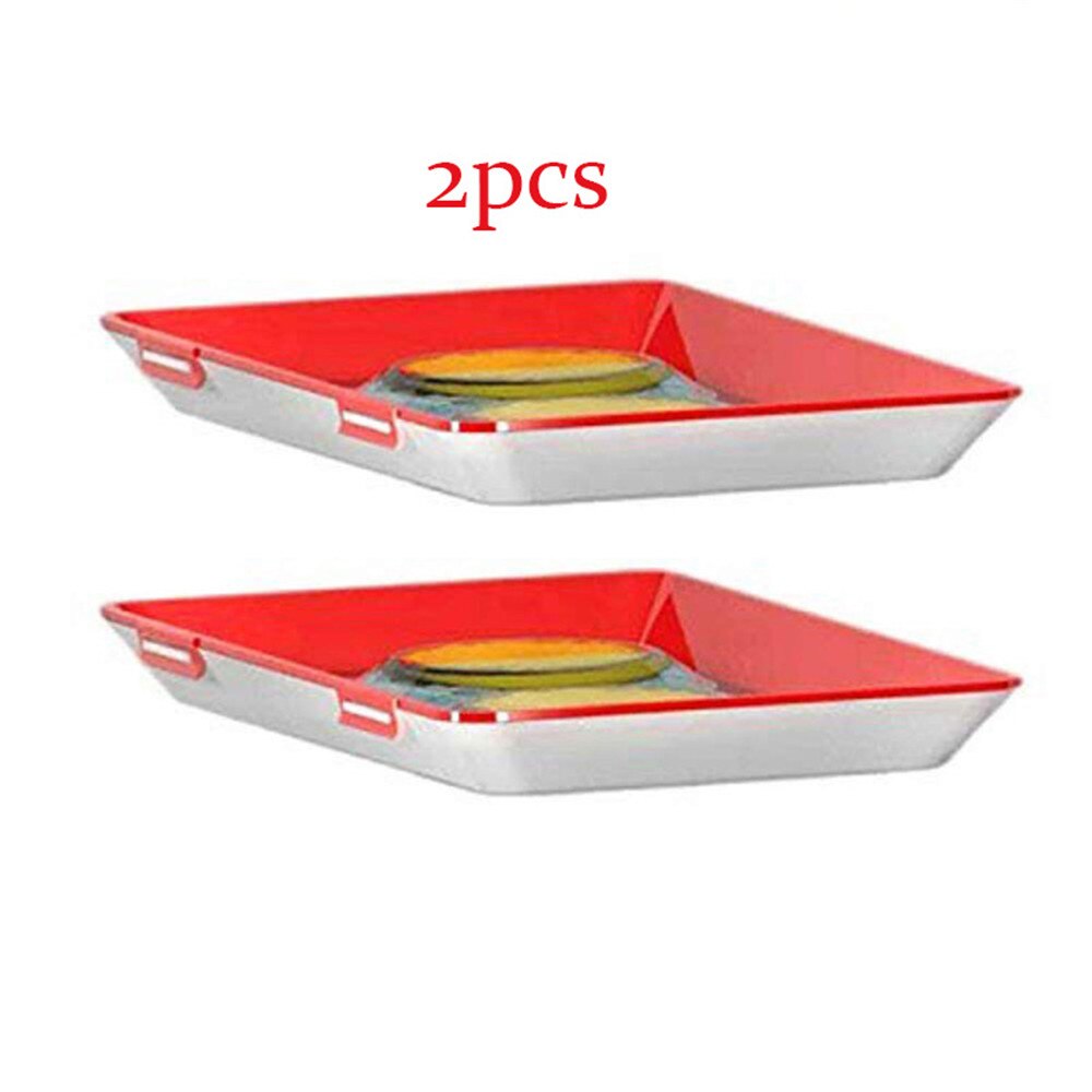 Food Preservation Tray Stackable Food Fresh Tray Magic Elastic Fresh Tray Reusable Food Storage Container 4 Colors To Choose: red 2pcs