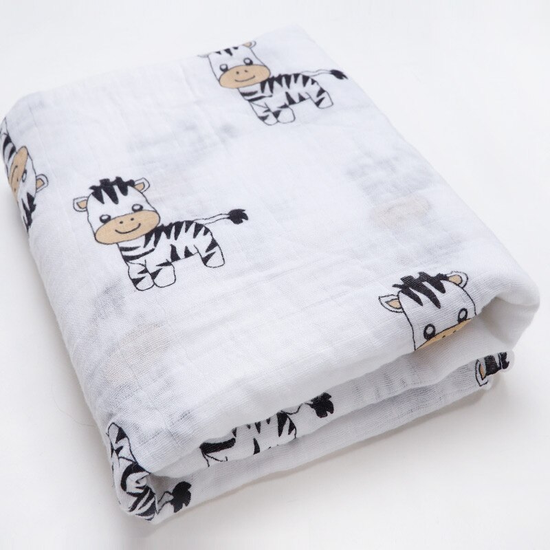 Bomull babyfilt nyfödd bebe linda wrap barnvagn tillbehör flamingo tecknat djurtryck babyprylar