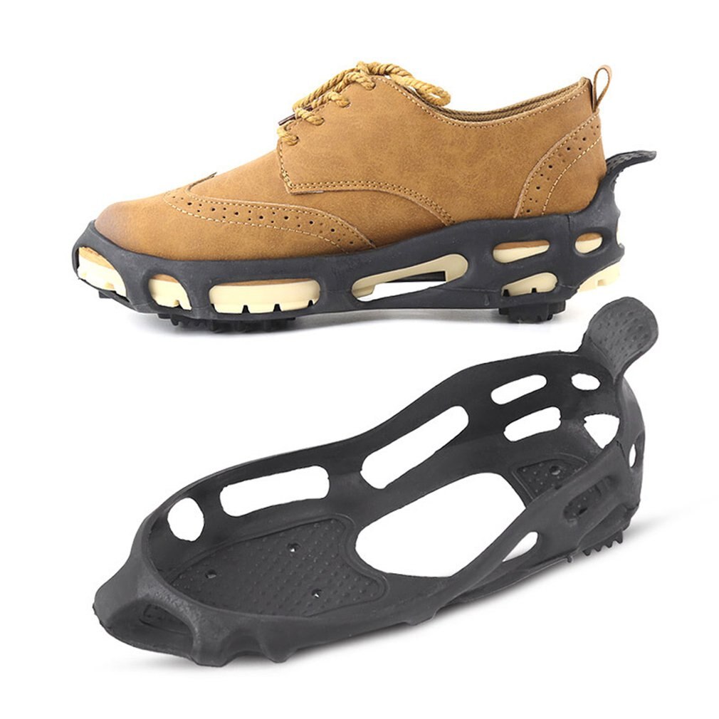 24 dents pince à glace Spike pour chaussures en plein air anti-dérapant escalade neige pointes Crampons Crampons chaîne griffes poignées bottes couverture