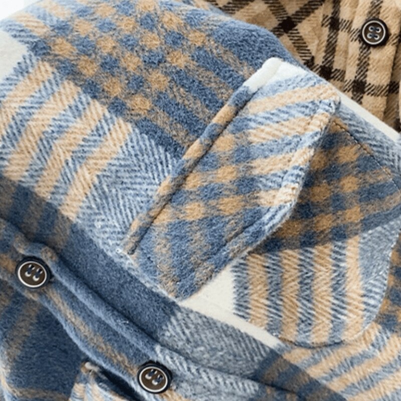 Baby pige dreng plaid skjorte jakke barneskjorte tykt uld løst outfit vinter forår efterår baby fritidstøj 1-8y