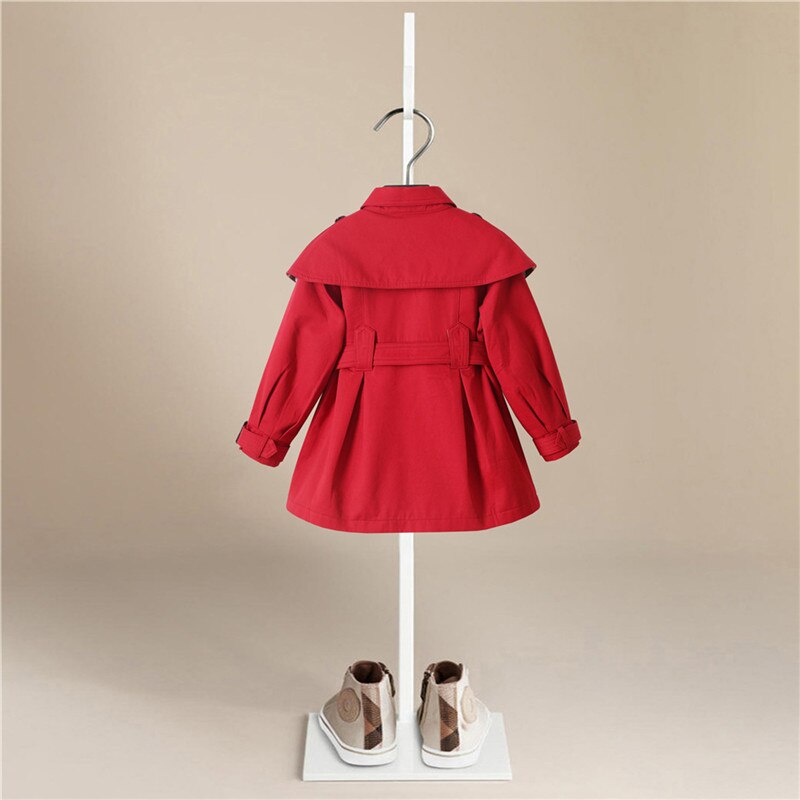 Nouvelle fille longue vêtements d'extérieur printemps enfants coupe-vent Double boutonnage enfants Trench Coat décontracté fille pardessus 2-6 ans
