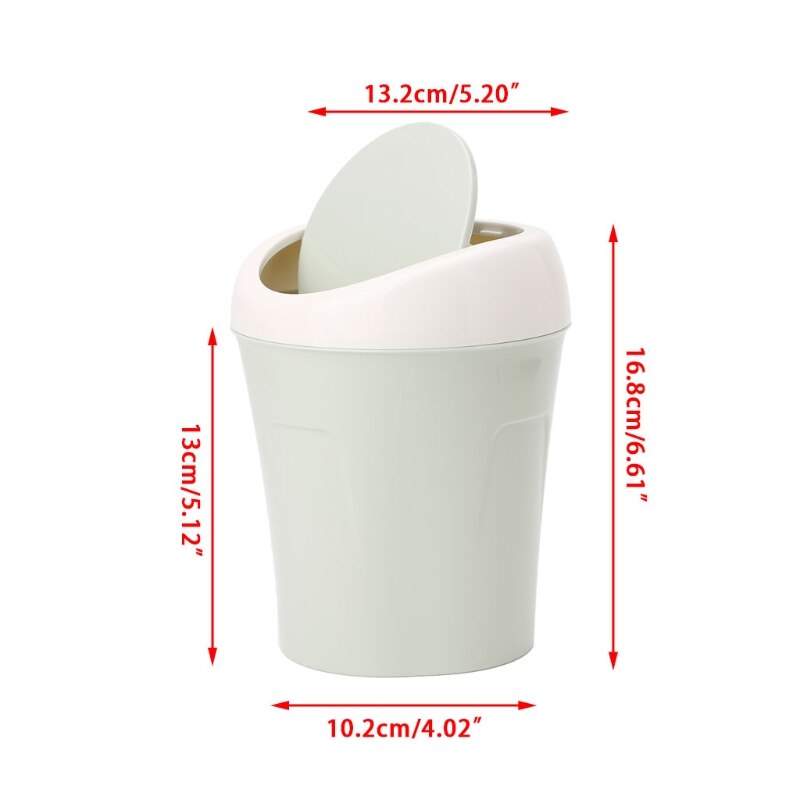 Mini Rolling Cover Desktop Garbage Can Trash Waste Bin Basket Dustbin Container Home Car Case Ash Urns