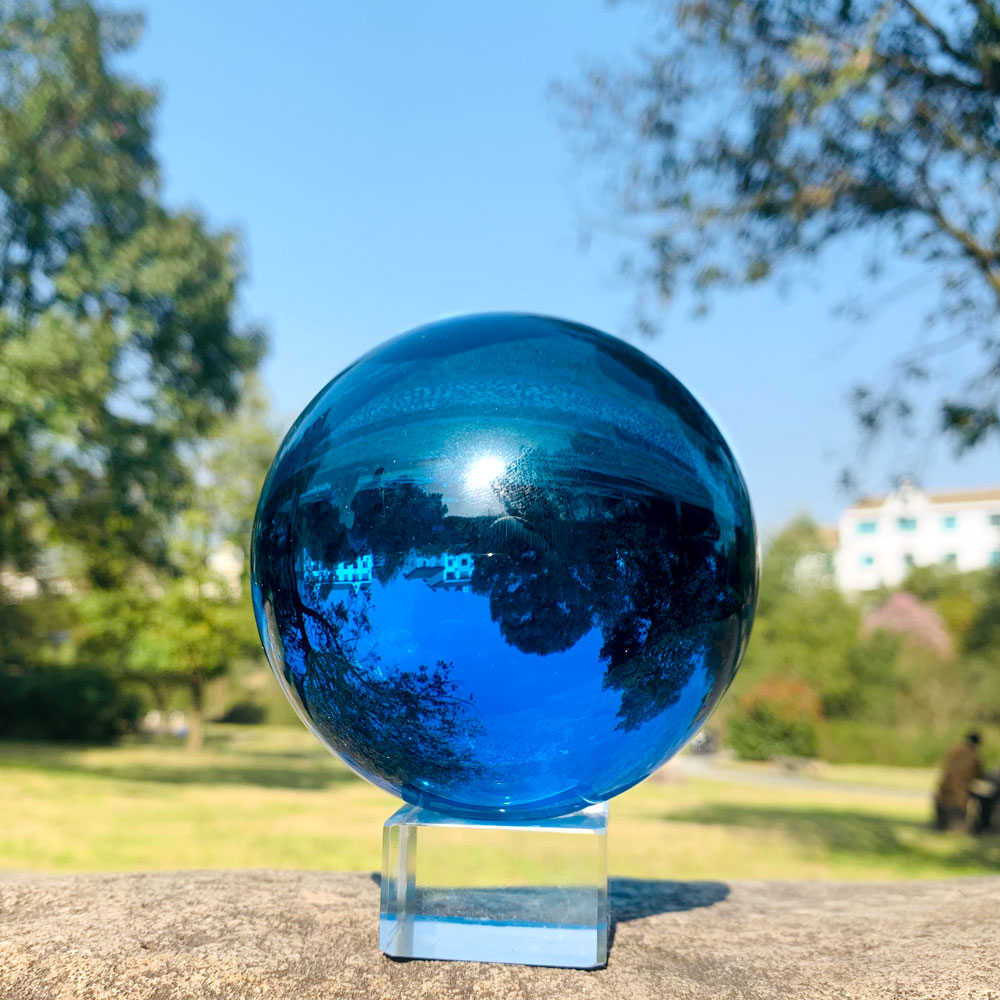 30/40# Lake Blue Crystal Ball Paperweight Glass Photography Ball Magic Ball ,Travel Take Picture,Kids Favor ,Fengshui Decor