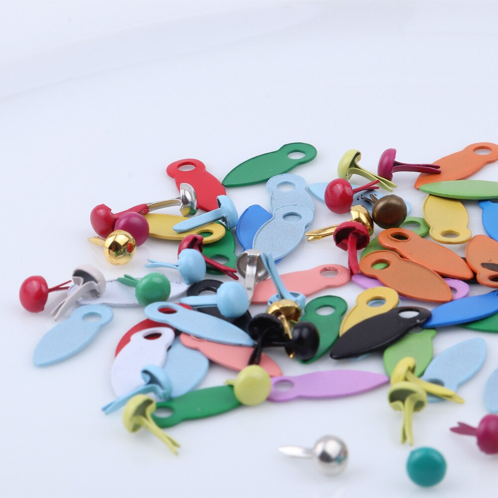 300pc de Scrapbooking Mini Brads con foto marco girar cerradura para DIY álbum de fotos adornos para libro de recortes botones sujetadores