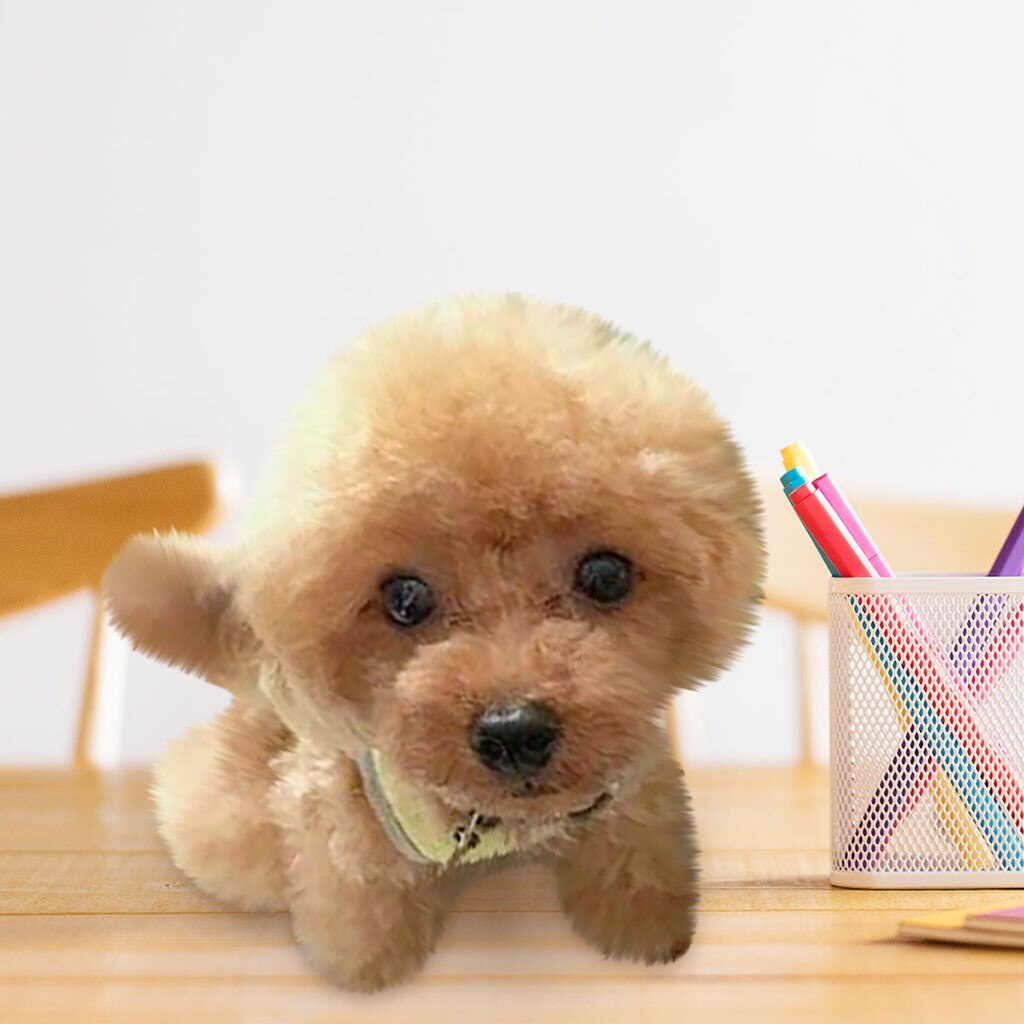 1PCS Electric Toy Soft Realistic Teddy Dog Plush Walking Glowing Barking Dog Funny Simulation Moving Plush Stuffed Doll Toys#g4: D