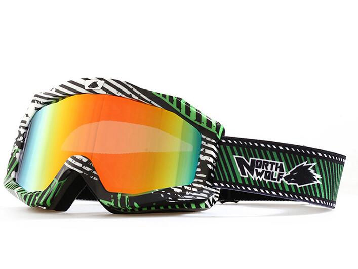 Gafas de esquí dobles antiniebla, lentes de bajo coste y para deportes de nieve, esquí, lentes transparentes para moto de nieve, nuevas: Verde