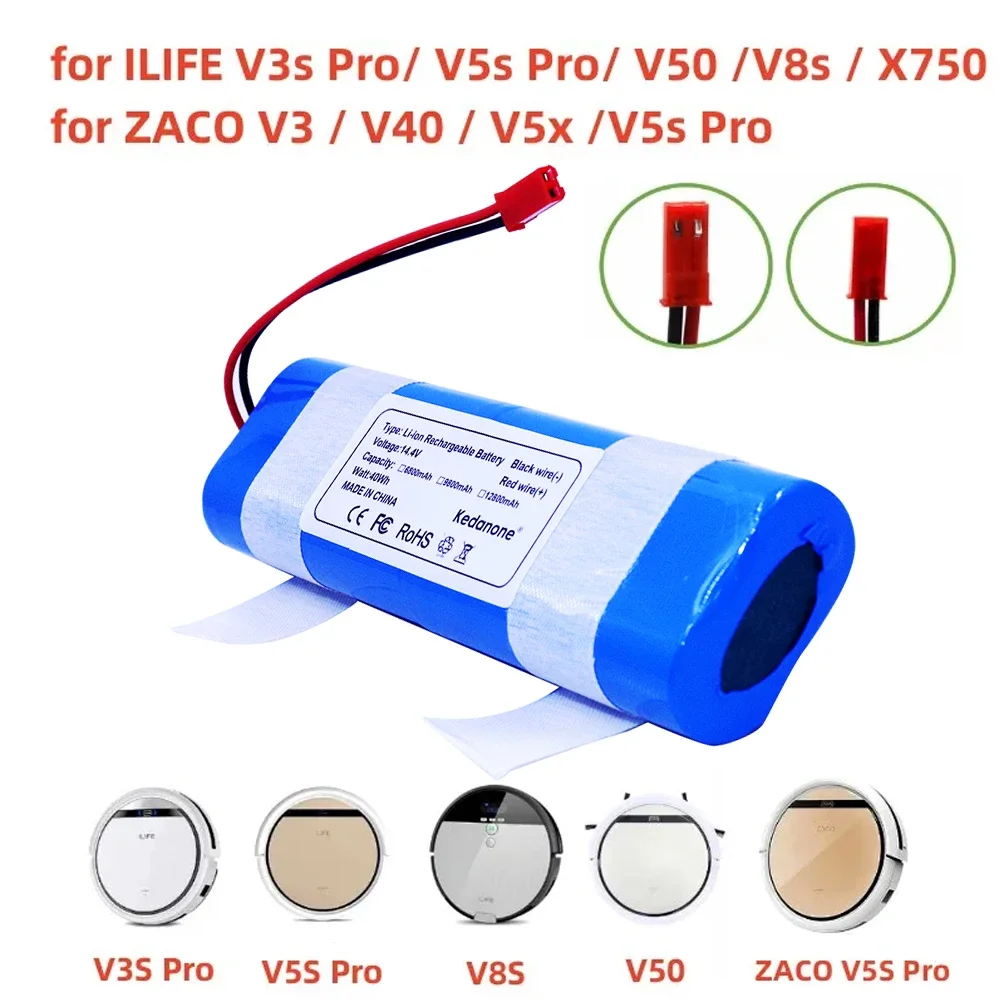 Original Li-Lion-Akku für ILIFE V3s Pro, V5s Pro, V8s, V8 Plus, V80, V80 Max, V80 Pro, V3s Max 18650 12800 mAh 14,4 V PX-B010