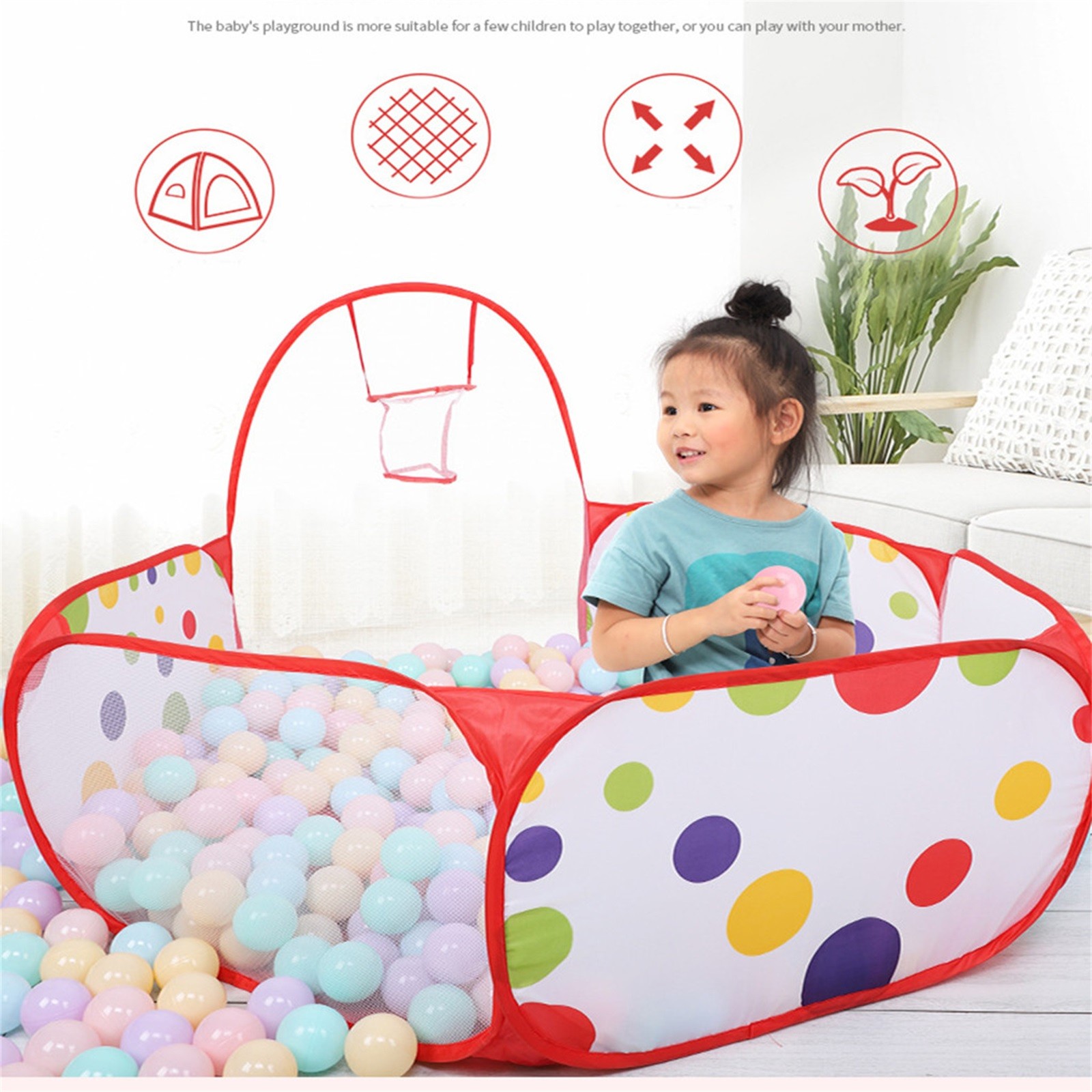 Ball Pit box portatile per bambini box per bambini con pallone da basket per bambini piscina a secco per bambini pieghevole per esterni Ballenbak giocattoli