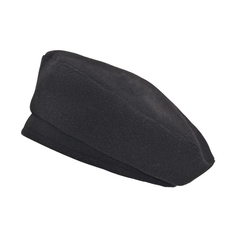Boina plana Vintage para mujer, gorro de lana de colores, estilo pintor inglés,: Negro