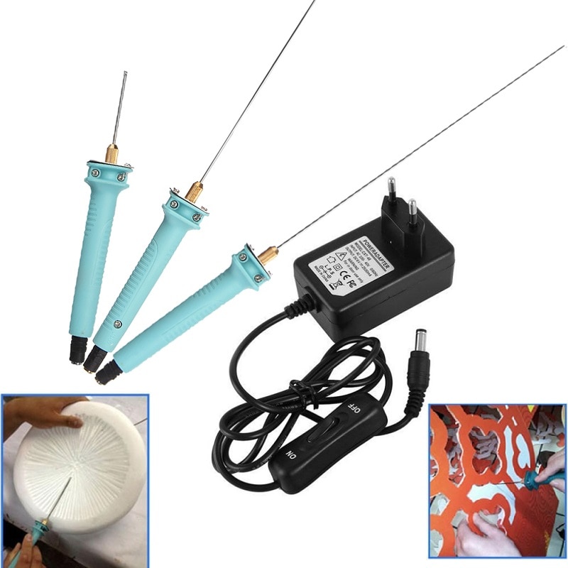 Cortador de espuma eléctrico , cortador de poliestireno portátil con enchufe europeo de 5/15/25CM, 100-240V, herramientas de corte de espuma de poliestireno