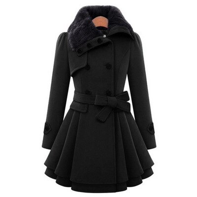 S-5XL Vrouwen Winter Slanke Lange Wol Sherpa Jas Double Breasted Gewatteerde Koreaanse Kasjmier Jas Engeland Stijl Plus Size Geul