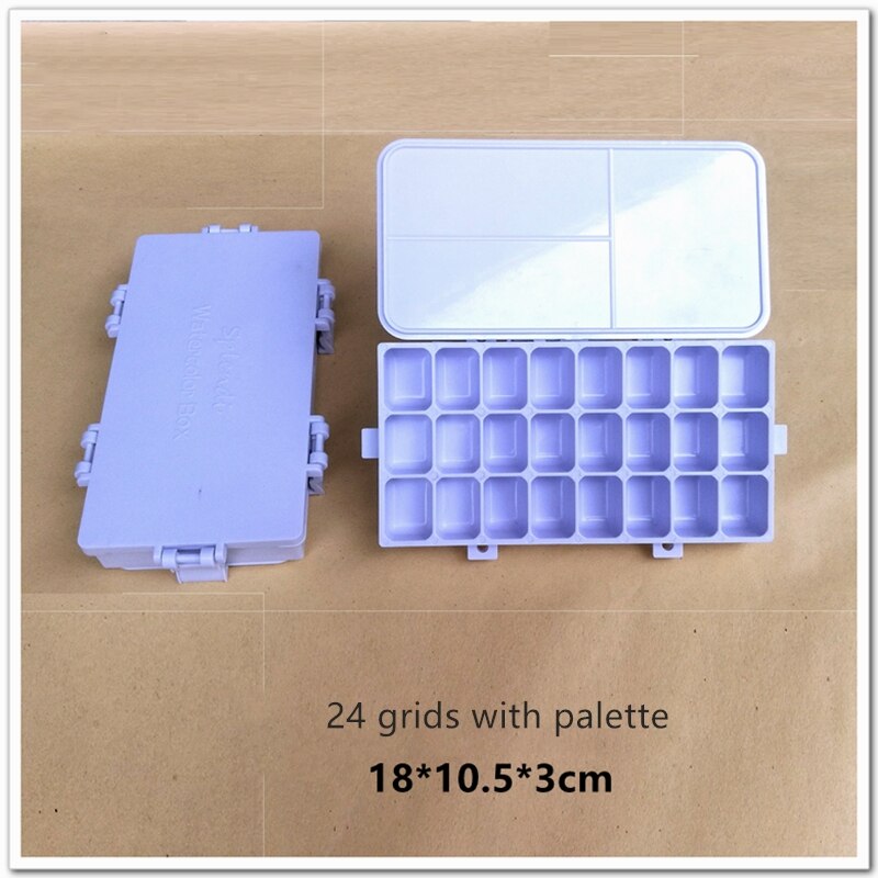 24/36 Grids Aquarel Schildert Humidor Aquarel Hydraterende Schilderen Lekvrij Palet Abs Opbergdoos Art Supplies: 24 Grids B