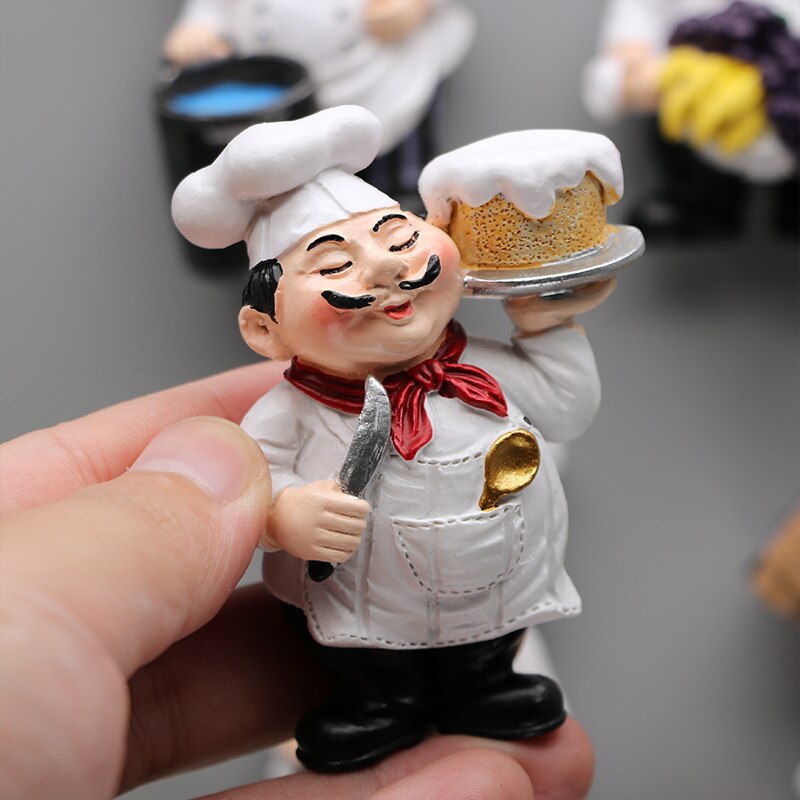 Restaurant Chef réfrigérateur collé pain maître 3D réfrigérateur aimant réfrigérateur magnétique collé à la main collection grands Chefs